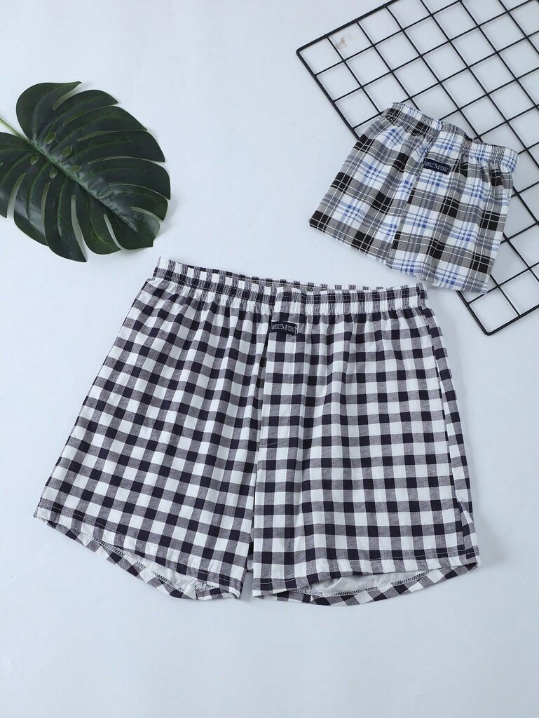 Miesten 2kpl Plaid Print bokserit·Multicolor·L hinta ja tiedot | Miesten kylpytakit ja pyjamat | hobbyhall.fi