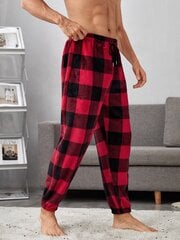 Miesten Buffalo Plaid Print Kiristysnyöri vyötäröllä Teddy Pyjamahousut·Multicolor·L hinta ja tiedot | Miesten kylpytakit ja pyjamat | hobbyhall.fi