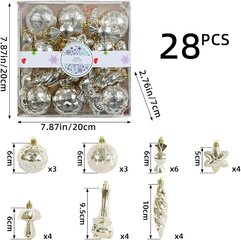 28 kpl joulukuusen ripustuspallosetti pallokoristeluun galvanoidut pallot lahjarasiasetti kullasta hinta ja tiedot | Koristeet ja tarrat | hobbyhall.fi