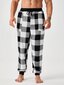 Miesten Buffalo Plaid -kuvioinen kiristysnyöri vyötäröllä pyjamahousut·mustavalkoinen·L hinta ja tiedot | Miesten kylpytakit ja pyjamat | hobbyhall.fi