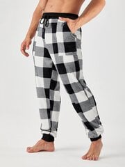 Miesten Buffalo Plaid -kuvioinen kiristysnyöri vyötäröllä pyjamahousut·mustavalkoinen·L hinta ja tiedot | Miesten kylpytakit ja pyjamat | hobbyhall.fi