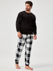 Miesten Buffalo Plaid -kuvioinen kiristysnyöri vyötäröllä pyjamahousut·mustavalkoinen·M hinta ja tiedot | Miesten kylpytakit ja pyjamat | hobbyhall.fi