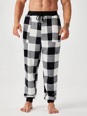 Miesten Buffalo Plaid -kuvioinen kiristysnyöri vyötäröllä pyjamahousut·mustavalkoinen·M hinta ja tiedot | Miesten kylpytakit ja pyjamat | hobbyhall.fi