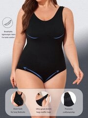 Plus Solid Shapewear Bodysuit·musta·2XL hinta ja tiedot | Muotoilevat alusvaatteet | hobbyhall.fi