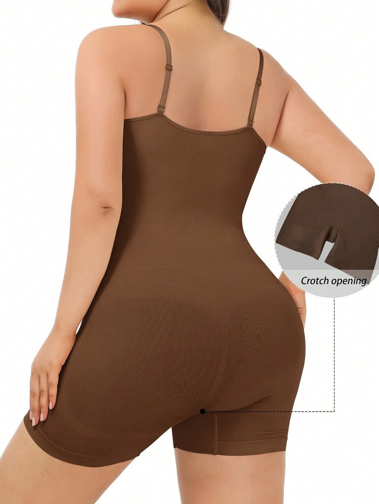 Plus Size Naisten saumaton Cami Body Shaper Romper·Kahviruskea·2XL hinta ja tiedot | Muotoilevat alusvaatteet | hobbyhall.fi