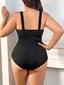 Plus Size Hollow Detail Tyylikäs Bodycon Jumpsuit·Musta·1XL hinta ja tiedot | Muotoilevat alusvaatteet | hobbyhall.fi