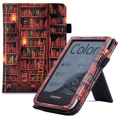 (Pocketbook 632Librarylle) Telinekotelo PocketBook 606/616/627/628/632/633 Color eReader -lukijalle - Premium PU-nahkasuoja, jossa käsihihna ja automaattinen nukkuminen/herätys hinta ja tiedot | Tablettien lisätarvikkeet | hobbyhall.fi