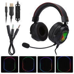 K3 Black Red ABS Gaming Headset RGB-kuulokkeet PS4/Xbox one x/Xbox one/PC/kannettava tietokone/PSP/Tablet PC/IOS/AndroidBlack Red (RGB Light) hinta ja tiedot | Kuulokkeet | hobbyhall.fi