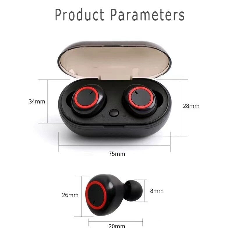 A2 Bluetooth-kuuloke TWS2 Wireless Headset 5.0 latauskotelolla Touch In-Ear Y50 -kuulokkeet musta + musta hinta ja tiedot | Kuulokkeet | hobbyhall.fi