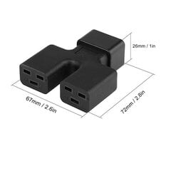 IEC320 C20 - Dual IEC320 C19 virtalähde IEC320 C20 uros - 2 C19 naaras Y-jakaja AC-virtalähde hinta ja tiedot | Adapterit | hobbyhall.fi