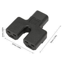 IEC320 C14 - Dual IEC320 C21 -virtalähde C14 Uros - Dual C21 Naaras, 1 in 2 Out -verkkolaite - hinta ja tiedot | Adapterit | hobbyhall.fi