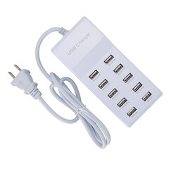 10-porttinen USB-laturikeskitin 50 W:n suuritehoinen moniporttinen monitoiminen turvallinen kannettava USB-latausasema älypuhelimille tableteille hinta ja tiedot | Adapterit | hobbyhall.fi