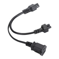 Y Splitter-virtapistokkeen johdon jatke IEC320 C6 uros C5+Nema 1-15R naaras C6-C5+1-15R sovitin 30cm hinta ja tiedot | Adapterit | hobbyhall.fi