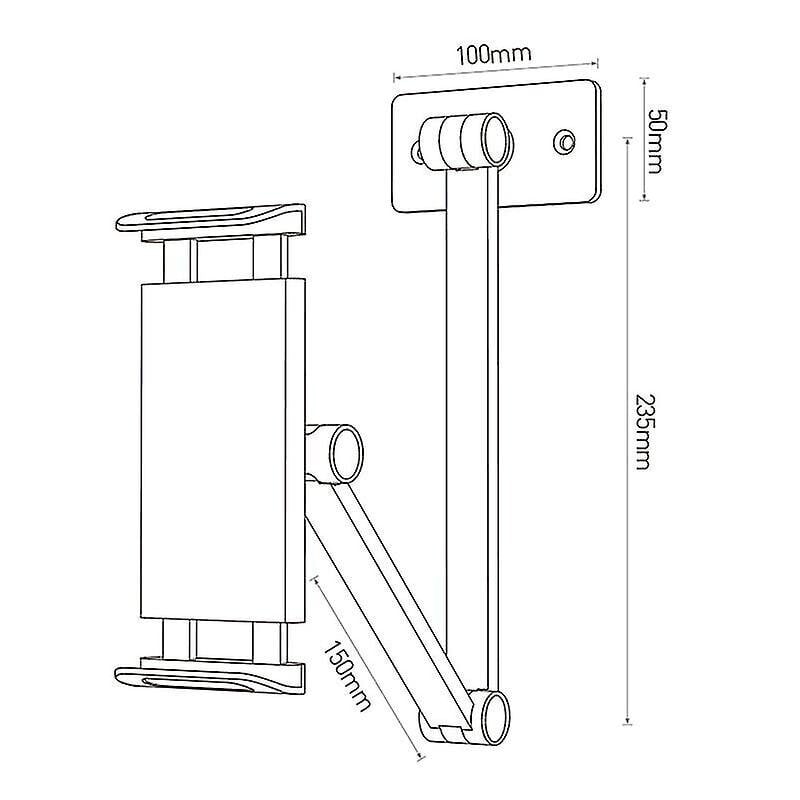 Säädettävä alumiininen seinäteline tablet-teline iPhonelle ja iPadille - Monikulmainen muotoilu kolmella akselilla hinta ja tiedot | Puhelintelineet | hobbyhall.fi