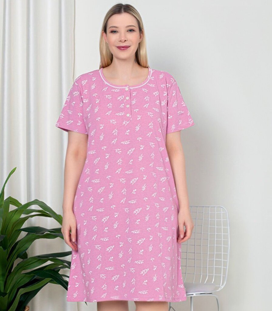 Naisten yöpaita 586313 01, pinkki/valkoinen 586313*01-XL hinta ja tiedot | Yöasut ja pyjamat | hobbyhall.fi