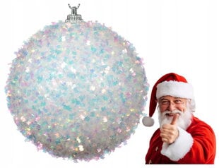 Joulukuusi bauble glitter 8cm valkoinen vaahto 1kpl hinta ja tiedot | Joulukoristeet | hobbyhall.fi