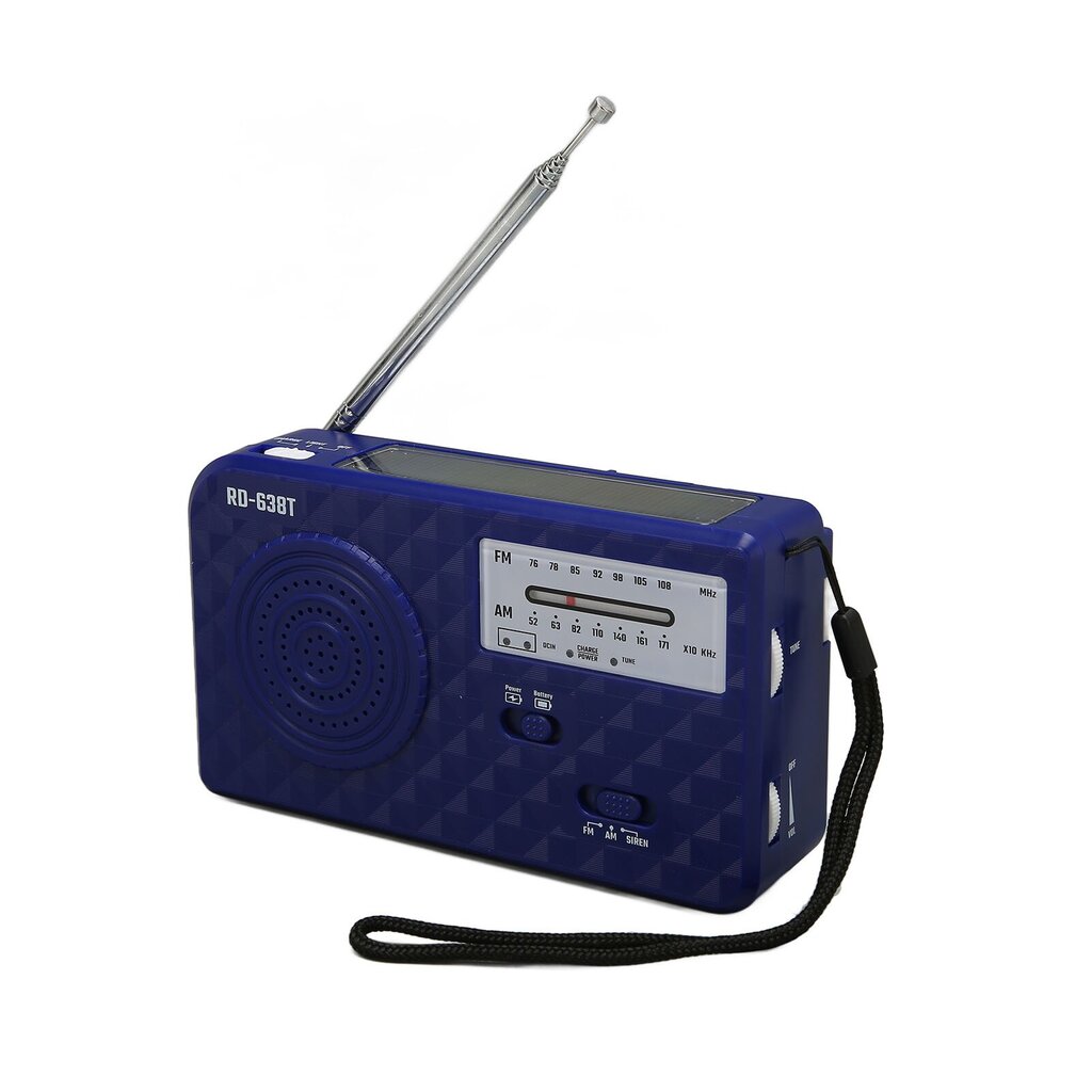 Solar Hand Crank Radio Ladattava Kannettava FM AM Hätäsääradio LED-taskulamolla Outdoor Blue hinta ja tiedot | Kelloradiot ja herätyskellot | hobbyhall.fi