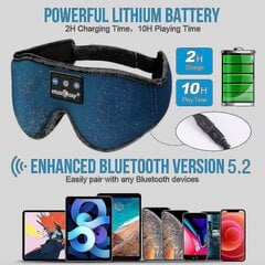 3D Bluetooth Sleep Mask, Langattomat nukkumiskuulokkeet Musiikki nappikuulokkeet Silmänaamari sivuun nukkuville Miehille, naisille Tytölle Erittäin pehmeät ohuet kaiuttimet Syntymäpäiväjuhla U hinta ja tiedot | Suuhygienia | hobbyhall.fi