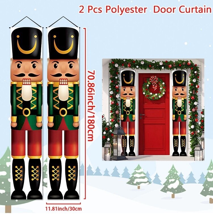 (ovibanneri 2)Jouluukko Oviverhobanneri Hyvää joulukoristeita kotiin 2023 Navidad Kerst Natal Noel Xmas Decor Uusi vuosi hinta ja tiedot | Joulukoristeet | hobbyhall.fi