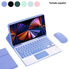 Espanjalainen näppäimistö kosketuslevyllä Samsung Galaxy Tab A9+ A9 Plus 11 tuuman SM-X210 X216 X218 kotelon vaalea violetti kynätelineellä Espanjan vaaleanpunainen kosketusnäppäinkotelo hinta ja tiedot | Tablettien kotelot ja muut tarvikkeet | hobbyhall.fi