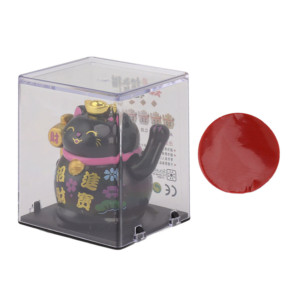 Lucky Cat -koristeen kotitalouksien 2 tuuman aurinkopaneeli tunnistava Lucky Fortune Cat -hahmo pöytähyllylle musta hinta ja tiedot | Kissan hiekkalaatikot | hobbyhall.fi