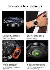 2024 Uusi Smart Watch Miesten vedenpitävä älykello Bluetooth IOS Androidille hinta ja tiedot | Älykellot | hobbyhall.fi