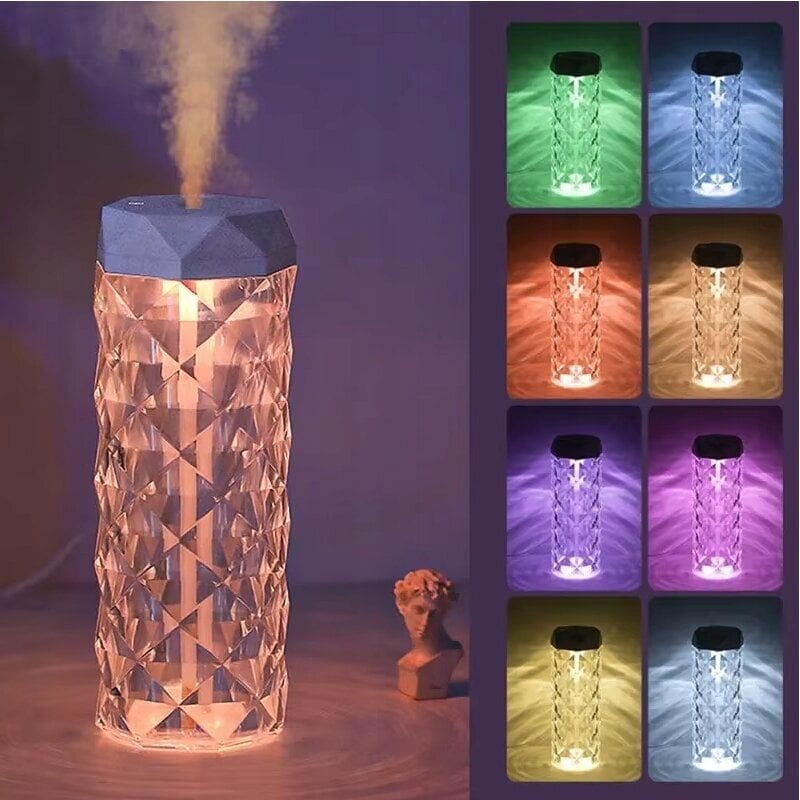 2in1 Yövalaisin ja Kostutin Glamour Multi LED Kimalteleva Kristalli hinta ja tiedot | Ilmankostuttimet | hobbyhall.fi