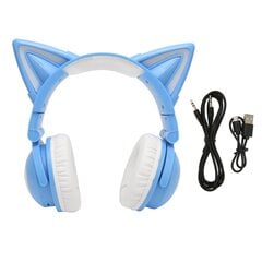 Cat Ear Bluetooth-kuulokkeet Stereo Söpö, erittäin herkkä sisäänrakennettu mikrofoni, säädettävä LED-kuuloke, jossa on 3,5 mm:n sininen kaapeli hinta ja tiedot | Kuulokkeet | hobbyhall.fi