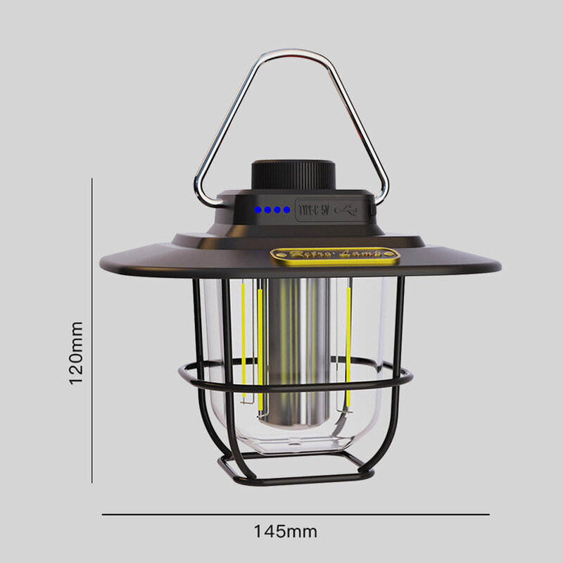 Retro Camping Lyhty LED-matkavalo Portaaton himmennettävä ripustettava telttalamppu Vedenpitävä hätävalo ulkokäyttöisiin sähköpankkilamppuihin hinta ja tiedot | Jouluvalot | hobbyhall.fi