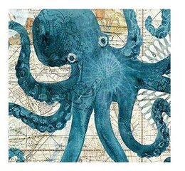 Tyylikäs yksiosainen suihkuverho hometta ja vettä hylkivä 12 koukkurenkaalla 180 x 180 cm (väri: Octopus) INWTEE hinta ja tiedot | Kylpyhuonetarvikkeet | hobbyhall.fi