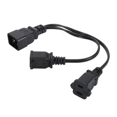 IEC320 C20 Uros - Dual 1-15R naaras Y Virtajohto PVC-kuori 1 in 2 Out IEC320 C20 Virtakaapeli 10A 20A 16A hinta ja tiedot | Adapterit | hobbyhall.fi