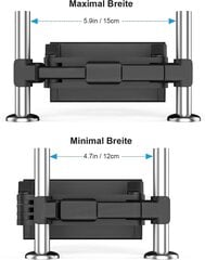 Matkapuhelinteline autotablettitelineeseen, sisäänvedettävä niskatuen pidike iPhone-sarjan iPadille / Samsung Galaxy Tabs / Kindle Fire HD jne. hinta ja tiedot | Polkupyörälaukut ja puhelinpidikkeet | hobbyhall.fi