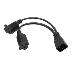 IEC320 C20 - 5 20R 5 20R virtajohto Universal Standard Y Splitter -virtasovittimen kaapeli tietokoneeseen HDTV-näyttö 1,0 jalkaa hinta ja tiedot | Adapterit | hobbyhall.fi