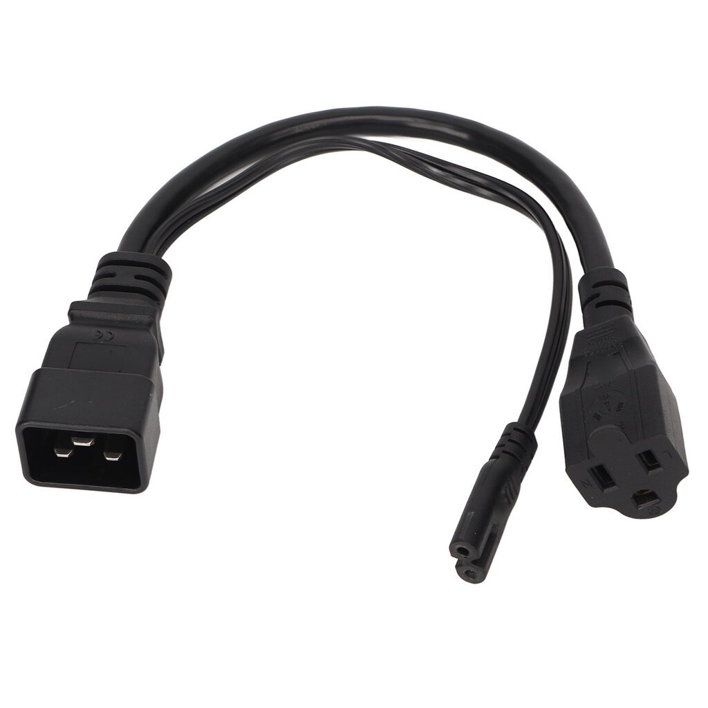 IEC320 C20 - IEC320 C7 5 15R virtajohto Universal Standard Y Splitter -sovitinkaapeli PC HDTV -näyttö 1,0 jalkaa hinta ja tiedot | Adapterit | hobbyhall.fi