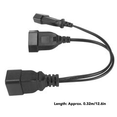 Kaksois-IEC320 C20 virtajohto naaras IEC320 C20 uros Y-jakaja virtajohto 125-12,6 tuumaa hinta ja tiedot | Adapterit | hobbyhall.fi