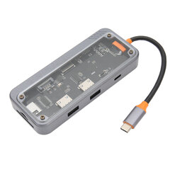 Type C Hub PD Lataus USB 3.0 2.0 RJ45 Network Transparent Shell Multiport Telakointiasema kannettavalle TV:lle 8 in 1 100M verkkoportti hinta ja tiedot | Adapterit | hobbyhall.fi