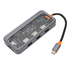 Type C Hub PD Lataus USB 3.0 2.0 RJ45 Network Transparent Shell Multiport Telakointiasema kannettavalle TV:lle 10 in 1 100M verkkoportti hinta ja tiedot | Adapterit | hobbyhall.fi