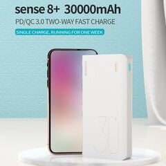 ROMOSS Sense 8+ Power Bank 30000mAh valkoinen hinta ja tiedot | Adapterit | hobbyhall.fi