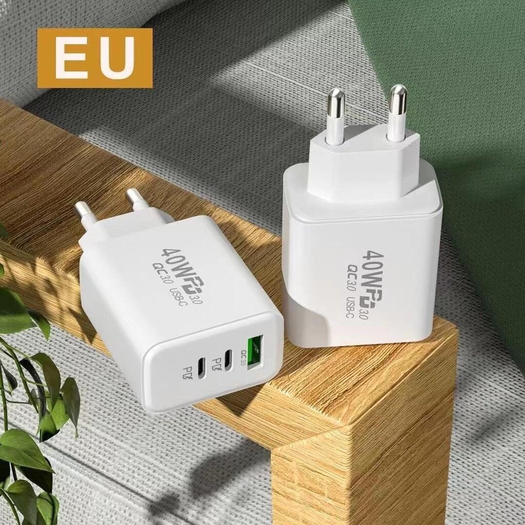 USB + kaksinkertainen C 40W supernopea laturi, joka sopii Apple-älypuhelimille ja muille, moniliitäntäinen PD-pikalaturi hinta ja tiedot | Puhelimen laturit | hobbyhall.fi