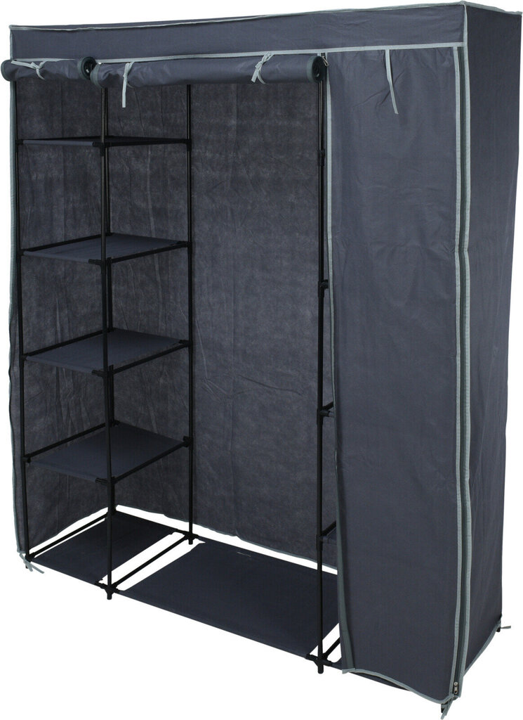 Kangasvaatekaappi Storage Solutions, 141x45x167 cm, harmaa hinta ja tiedot | Kaapit | hobbyhall.fi