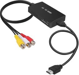 Rca-Hdmi-muunnin, komposiitti-HDMI-sovitin, 1080p Pal/ntsc tuki hinta ja tiedot | Adapterit | hobbyhall.fi