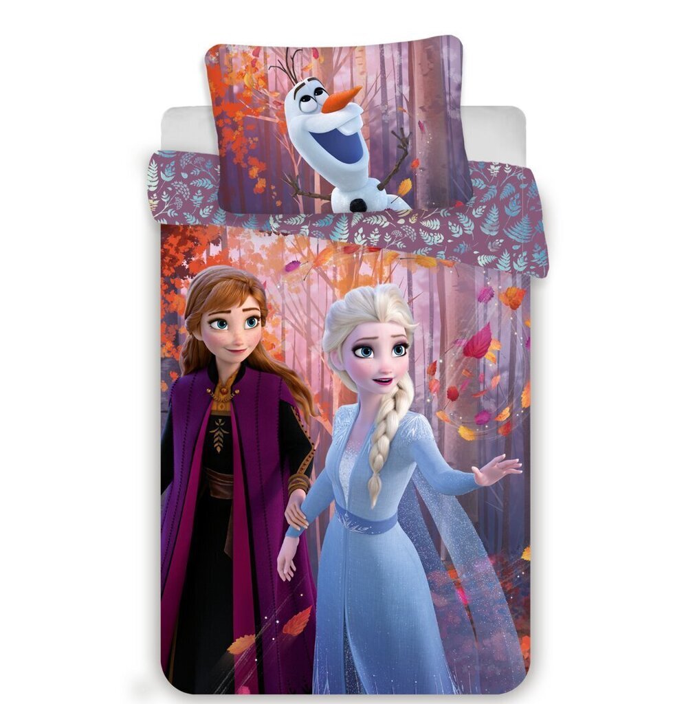 Frozen II Sisters Purple -pussilakanasetti, 140 x 200 cm + 1 tyynyliina 70 x 90 cm hinta ja tiedot | Vuodevaatteet lapsille | hobbyhall.fi