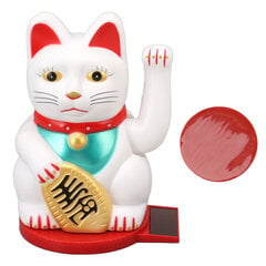 Käden heiluttava Fortune Cat 4 tuuman muovinen aurinkovoimalla toimiva valoinduktio Lucky Cat -koristelu pyörivällä alustalla kotihotellin valkoiseen hinta ja tiedot | Pöytävalaisimet | hobbyhall.fi