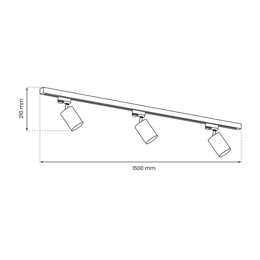 Valaisin 1,5 m, valkoinen hinta ja tiedot | Kattovalaisimet | hobbyhall.fi