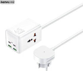 REMAX RP-U157 65W:n jatkojohto ja EU, US, UK -sovitin, jossa lisäksi 2xType-C, 2xUSB (1,5 m, EU) hinta ja tiedot | Puhelimen laturit | hobbyhall.fi