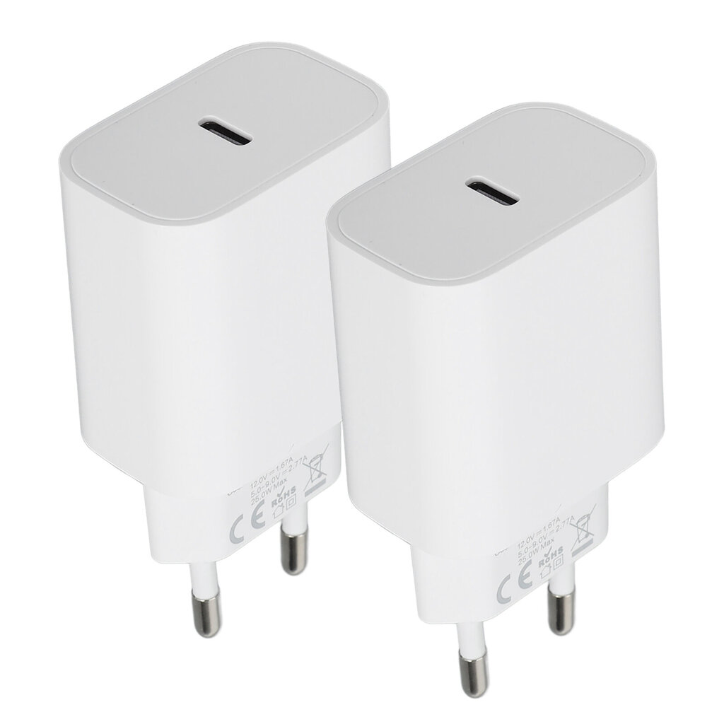 2 kpl PD USB C -laturilohko 25 W PD Type C -pikalaturi IOS 15 100-240 V hinta ja tiedot | Stereojärjestelmät | hobbyhall.fi