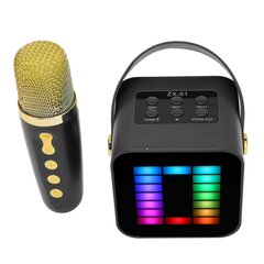 Mini karaokekonesarja RGB Pickup Light Digital Processing Chip Handheld Kannettava Bluetooth-kaiutin mikrofonilla Musta hinta ja tiedot | Stereojärjestelmät | hobbyhall.fi