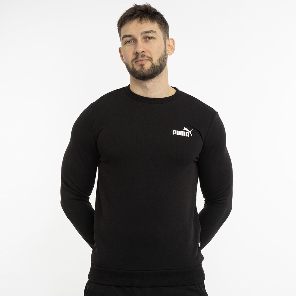 Miesten neule Puma ESS Small Logo Crew 586684 01, musta hinta ja tiedot | Miesten neuleet ja villapaidat | hobbyhall.fi