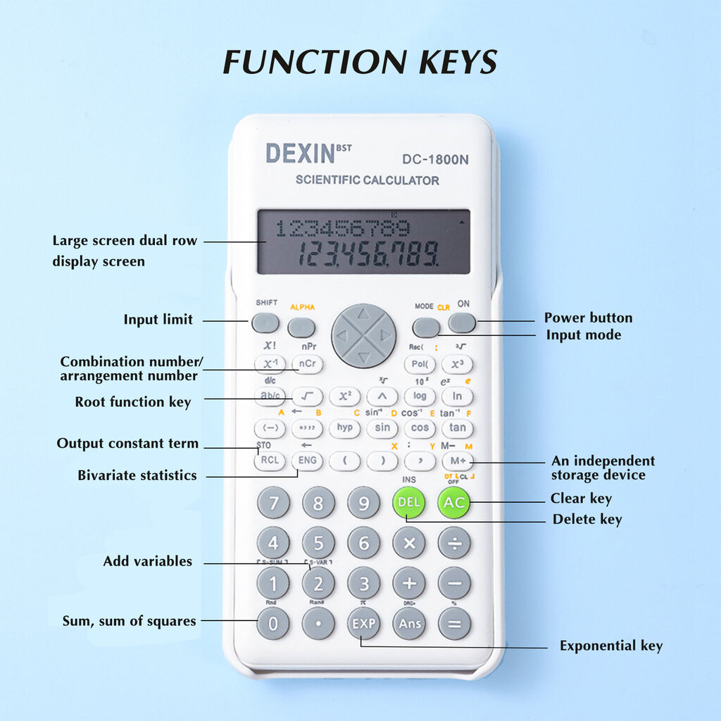 Kannettava opiskelijoiden matematiikkalaskin, jossa on 2-rivinen näyttö, koulun yritystyökalut toimistotarvikkeille, violetti hinta ja tiedot | Toimistotarvikkeet | hobbyhall.fi