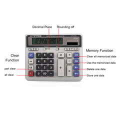 Elektroninen laskin Laskuri aurinko- ja akkukäyttöinen 12-numeroinen näyttö iso painike Business Office School -laskennassa hinta ja tiedot | Toimistotarvikkeet | hobbyhall.fi